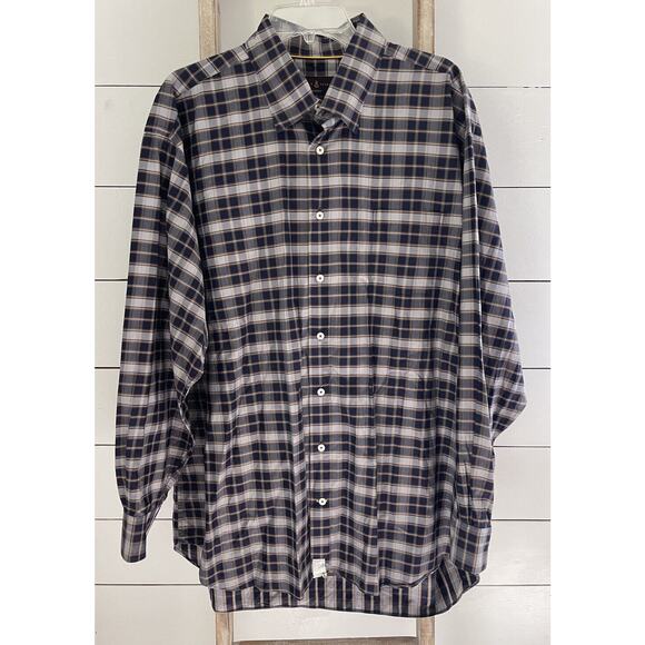 Robert Talbott Men’s Classic Button Up Long Sleeve Plaid Dress Shirt Size XXL - Picture 1 of 7